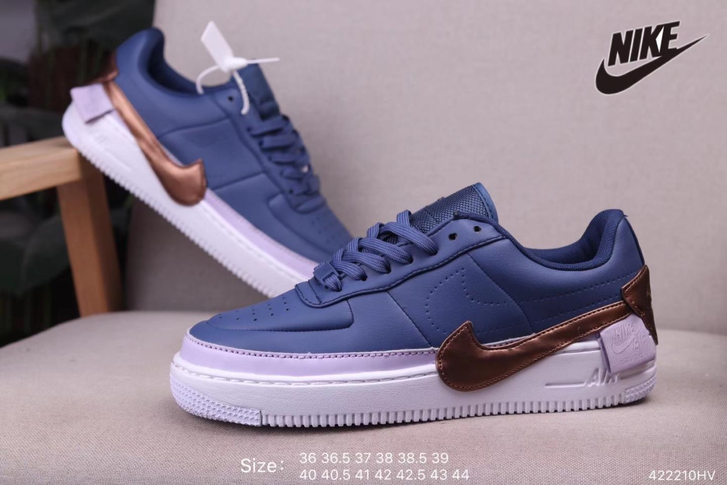 Women Nike W AF1 Jester xx 2018ss Blue Gold Shoes - Click Image to Close